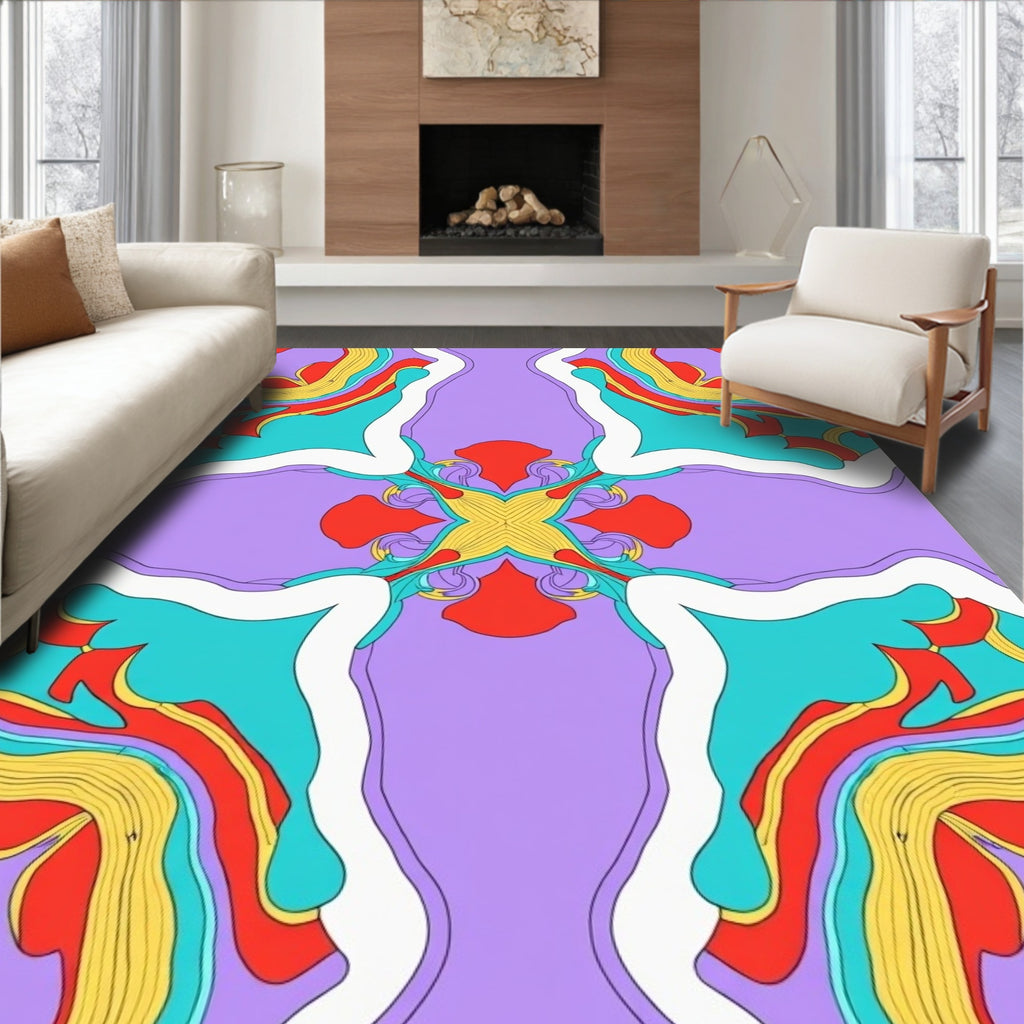 Vibrant Swirls Abstract Pattern Rug