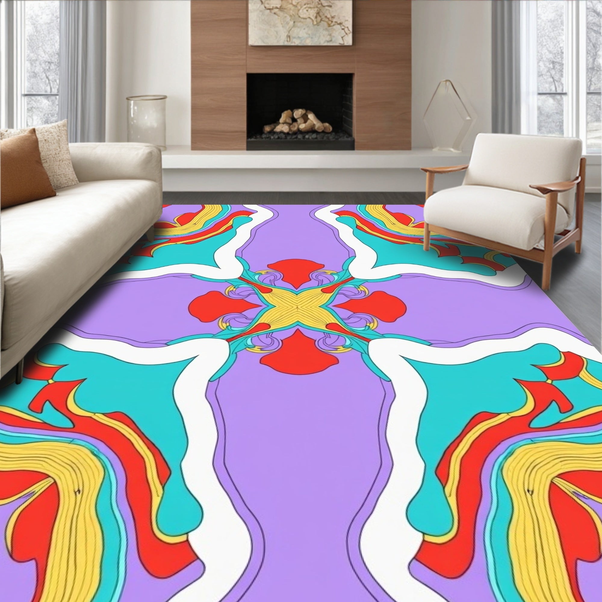 Vibrant Swirls Abstract Pattern Rug