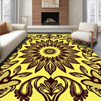 Central Floral Dark Motif Rug
