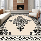 Intricate Floral Outline Pattern Rug
