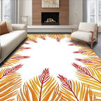 Warm Leafy Pattern Natural Design Rug