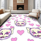 Cute Cat Heart Pattern Design Rug