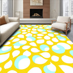 Bright Yellow Droplet Pattern Rug