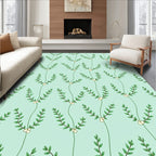 Green Leafy Branch Pattern Rug