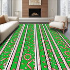 Candy Cane Stripe Pattern With Accents Rug