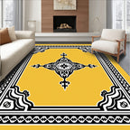 Grand Black and White Mandala Garden Rug