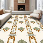 Terracotta Sage Fan Inlay Rug