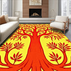 Crimson Tree Patterned Design Rug