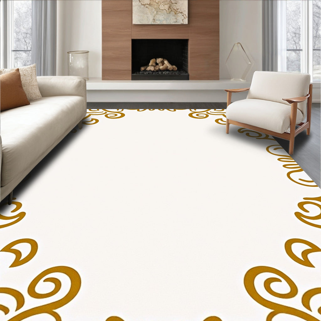 Gold Filigree Border Style Rug