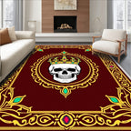 Ornate Skull Crown Emblem Rug