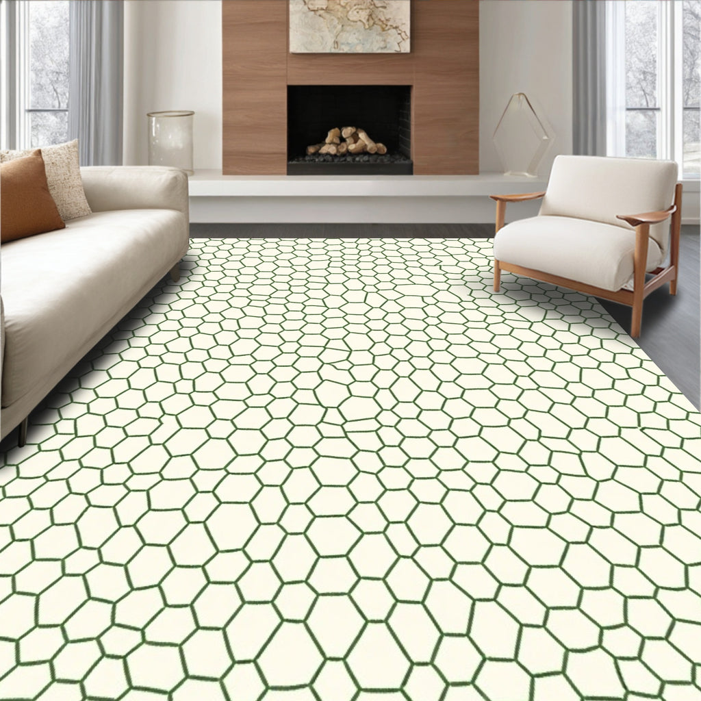 Organic Hexagonal Patterned Design Rug