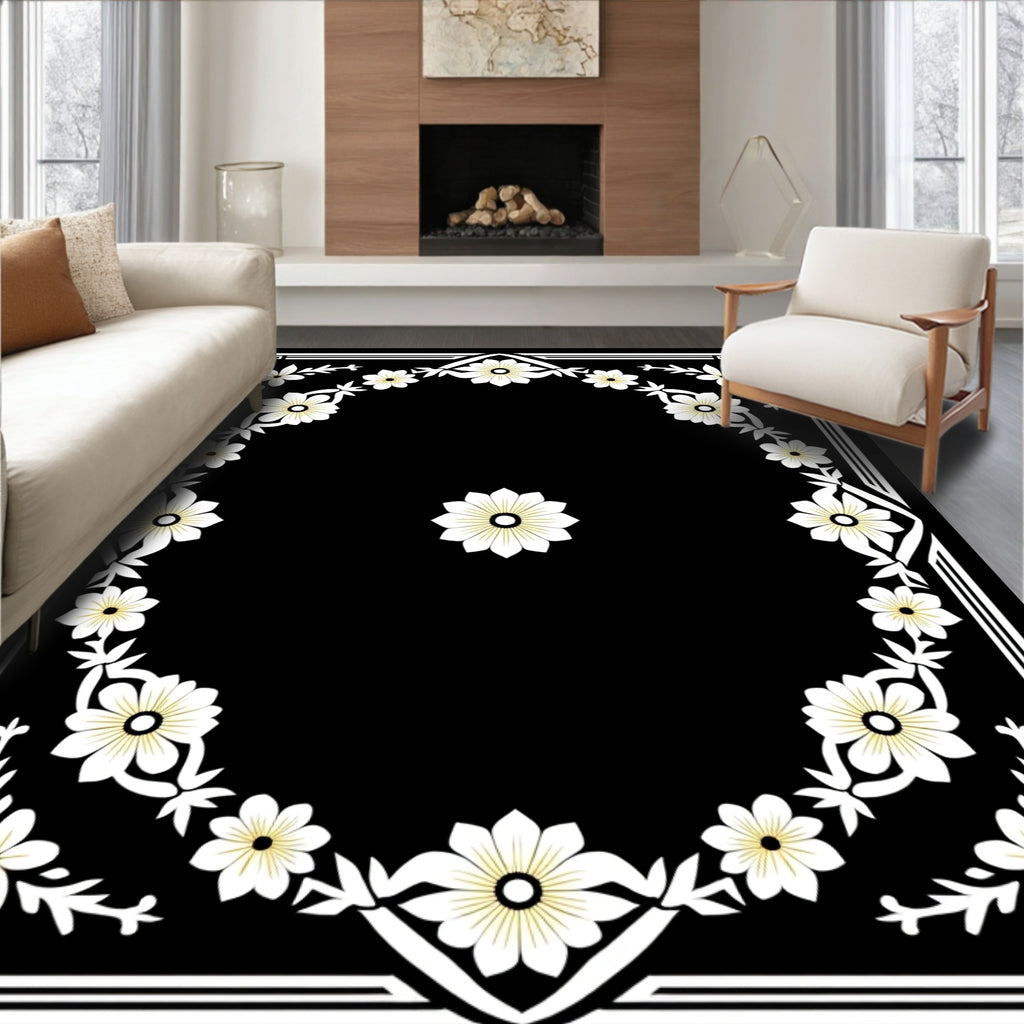 Classic Floral Border Design Rug