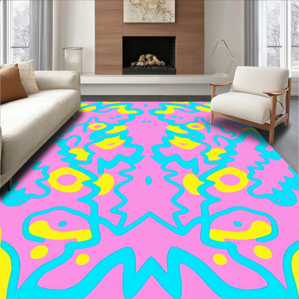 Funky Abstract Swirls Pattern Rug
