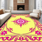 Vibrant Floral Scrollwork Medallion Rug