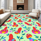 Whimsical Floral And Fungi Pattern Rug