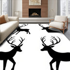 Black Stag Silhouette Quartet Rug