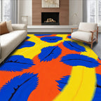 Vibrant Blue Lips Abstract Pattern Rug