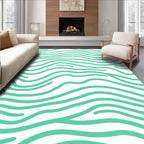Teal Organic Wavy Lines Rug