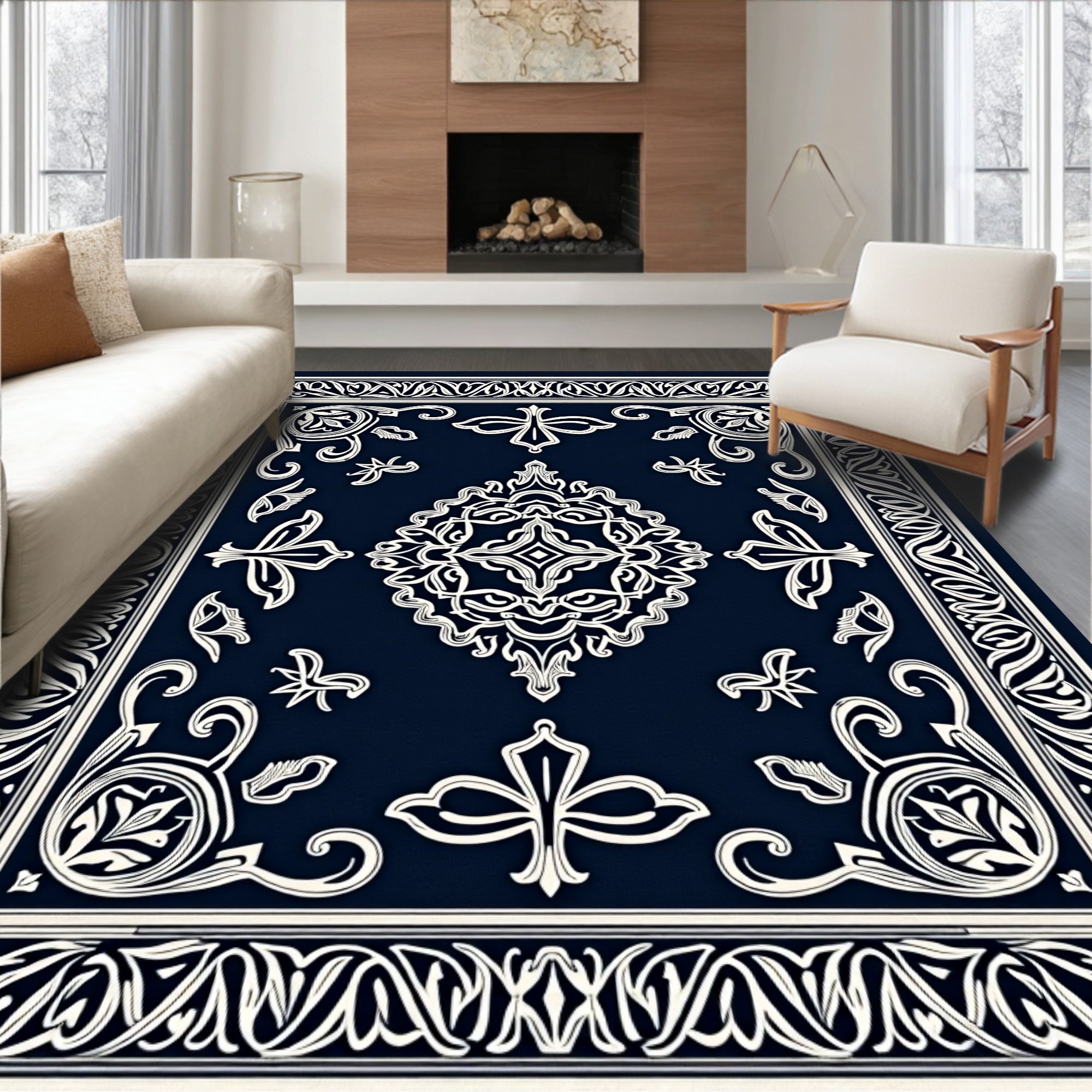 Ornate Garden Floral Vintage Pattern Rug