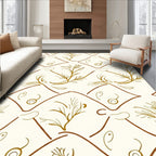 Organic Brown Gold Sketchy Vine Rug