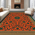 Ornate Floral Swirling Vine Pattern Rug