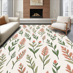 Delicate Floral Botanical Pattern Rug