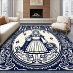 Regal Queen With Ornate Border Design Rug