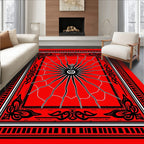 Bold Spiderweb And Floral Motif Rug