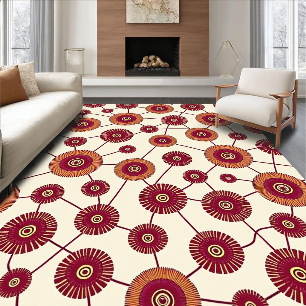 Connected Circular Pattern Design Rug