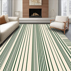 Minimalist Dark Green Stripe Design Rug