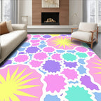 Pastel Floral Sunburst Pattern Rug