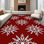 Classic Snowflake Winter Pattern Rug