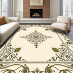 Ornate Floral Scrollwork Emblem Rug