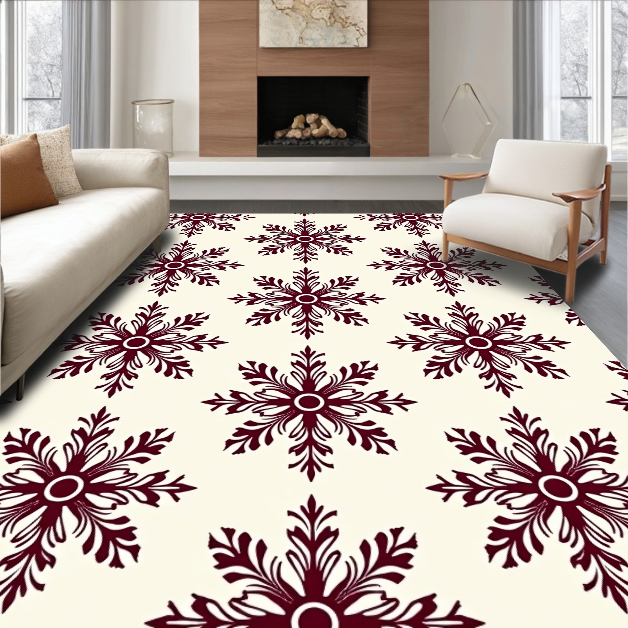 Tuscan Snowflakes Pattern Rug