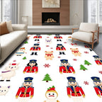 Nutcracker Bears Snowmen Pattern Rug