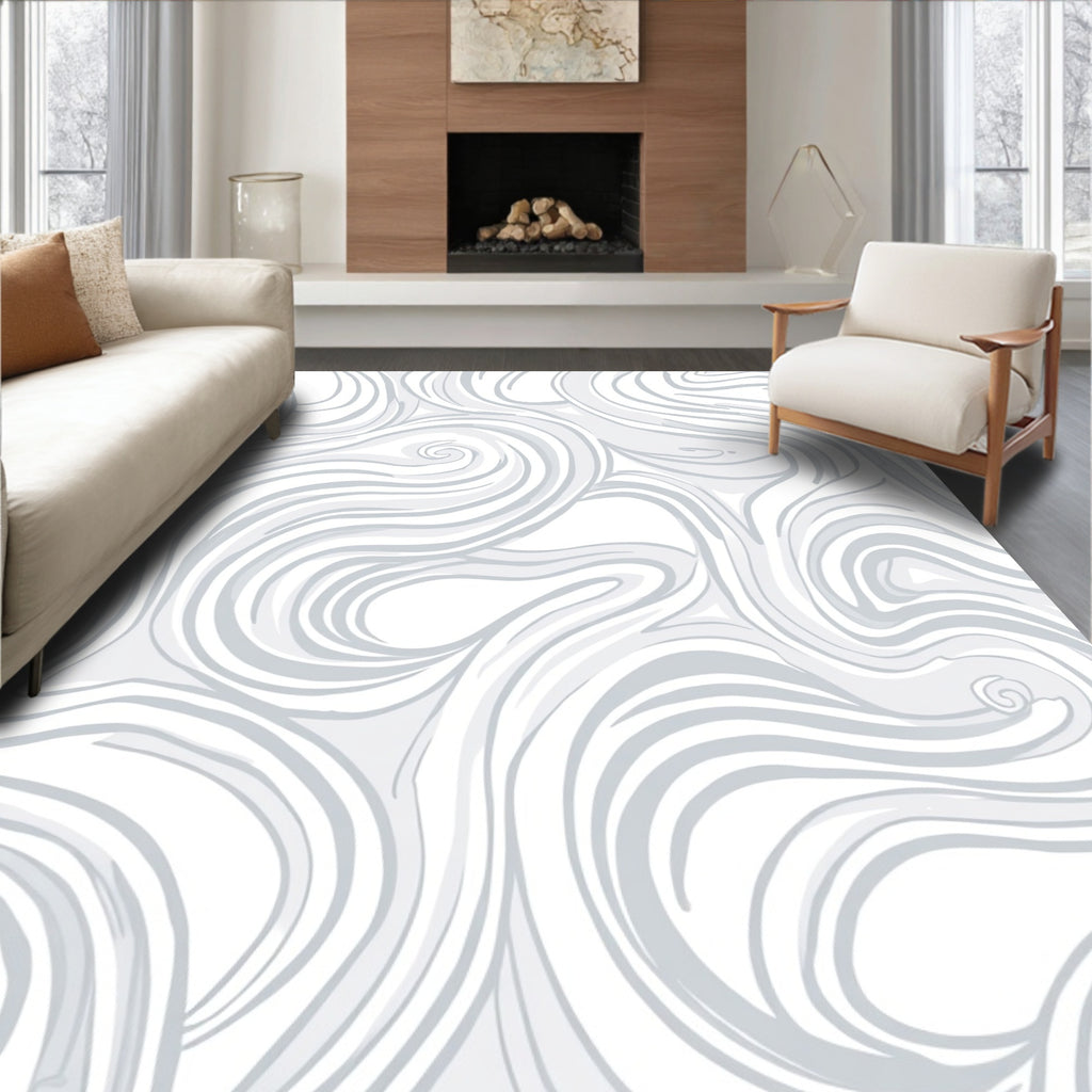 Abstract Swirl Lines Design Rug