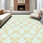 Subtle Pastel Chain Link Floral Design Rug