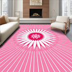 Radiant Pink Starburst Pattern Rug