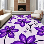 Bold Purple Floral Pattern Rug