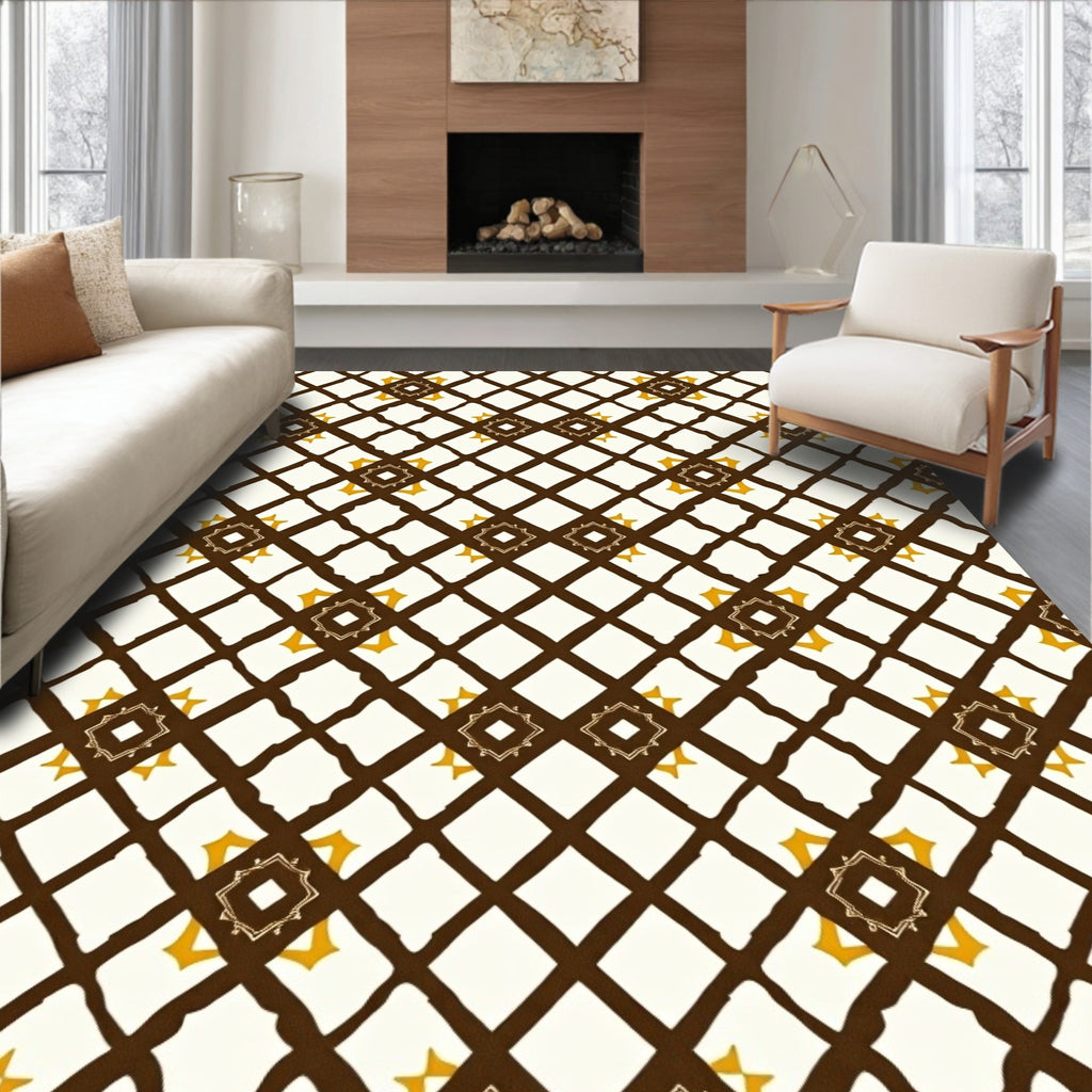 Diamond Lattice With Star Accents Rug