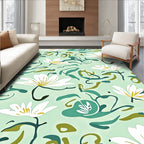 Abstract Floral Water Lily Pattern Rug