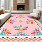 Pink Floral Medallion Pattern Rug