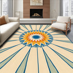 Radiant Sunburst Geometric Pattern Rug