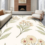 Delicate Floral Botanical Pattern Rug
