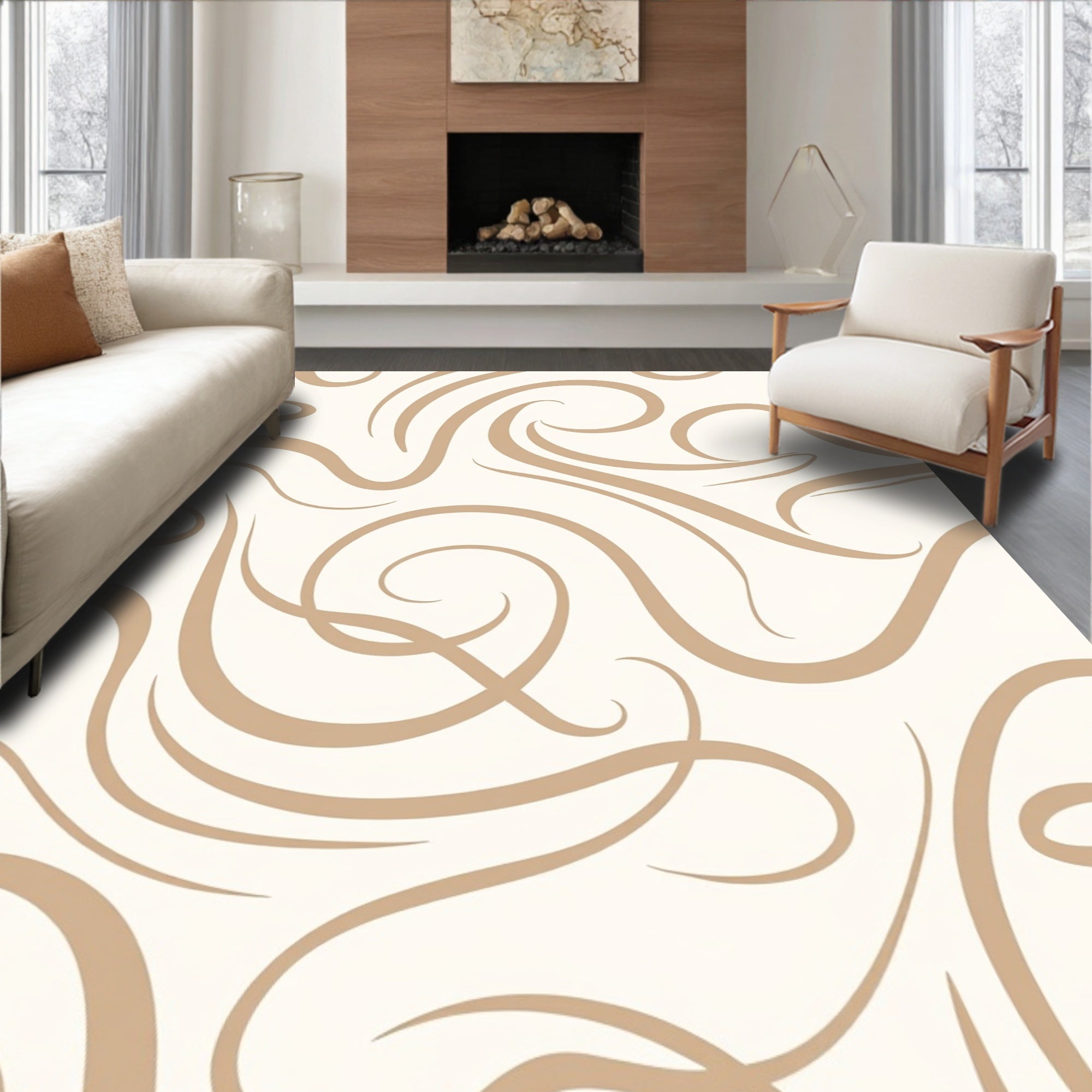 Soft Swirl Pattern For Area Decor Rug