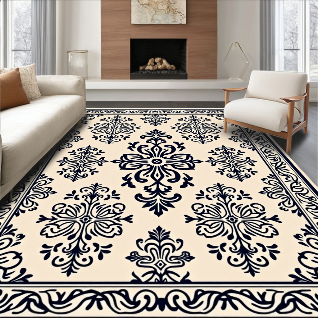Classic Floral Swirl Patterned Rug