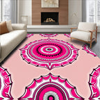 Vibrant Pink Mandala Pattern Design Rug