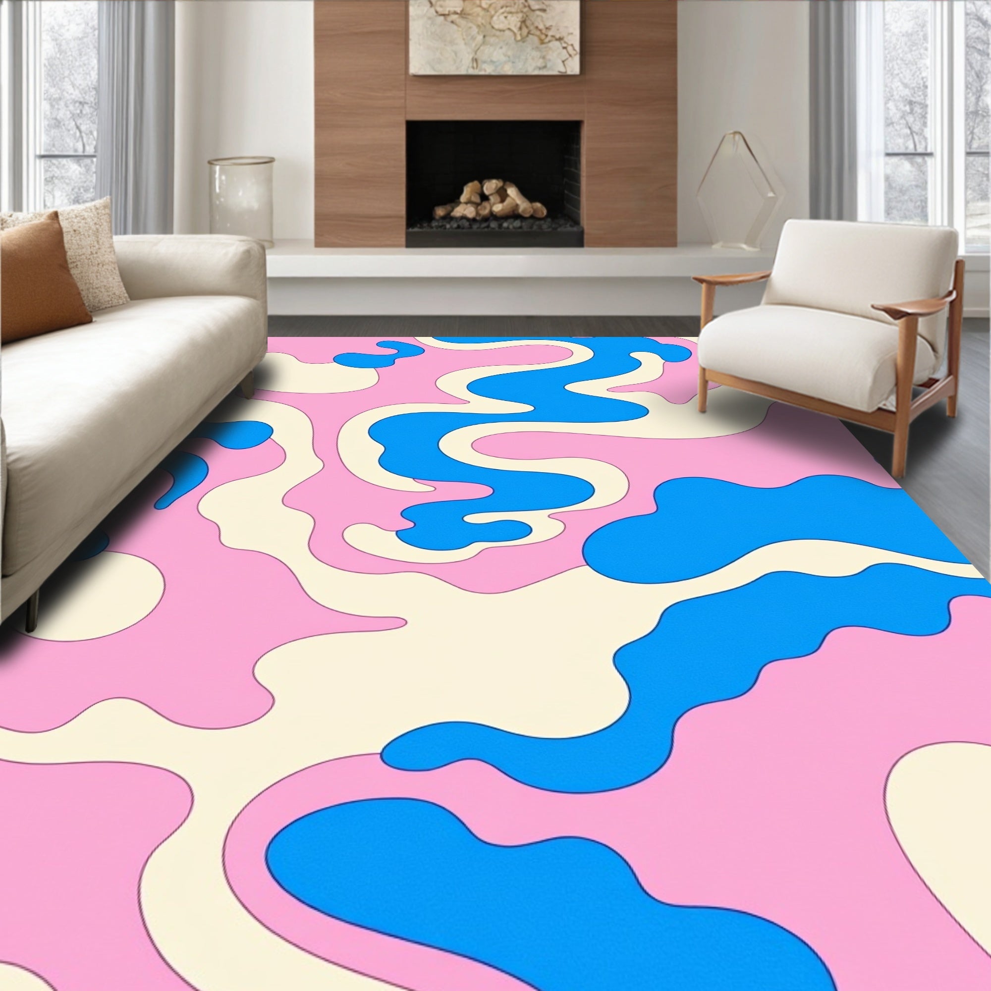 Pastel Swirls Pattern Rug