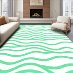 Cool Mint Wave Pattern Design Rug