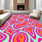 Groovy Fluid Blob Abstract Pattern Rug